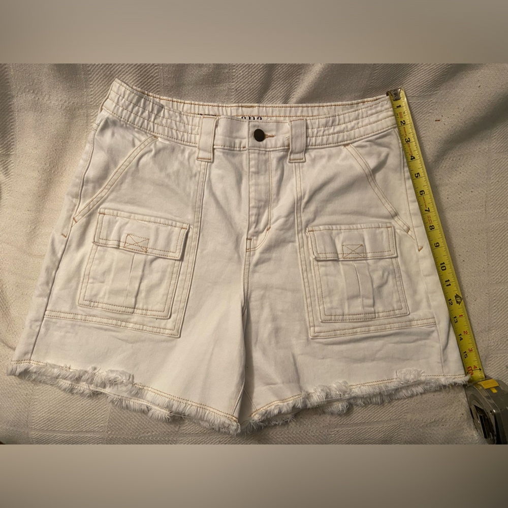 a.n.a White High-rise Midi Shorts